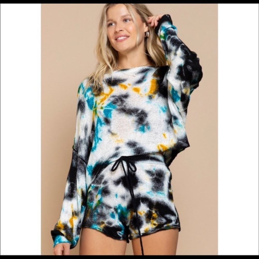 The MARLO Tie-Dye Crewneck Crop-TOP ONLY